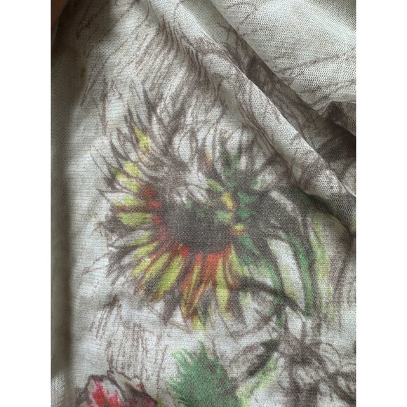 Vtg Jean Paul Gaultier Classique mesh large scarf runway collection floral print - Picture 5 of 13